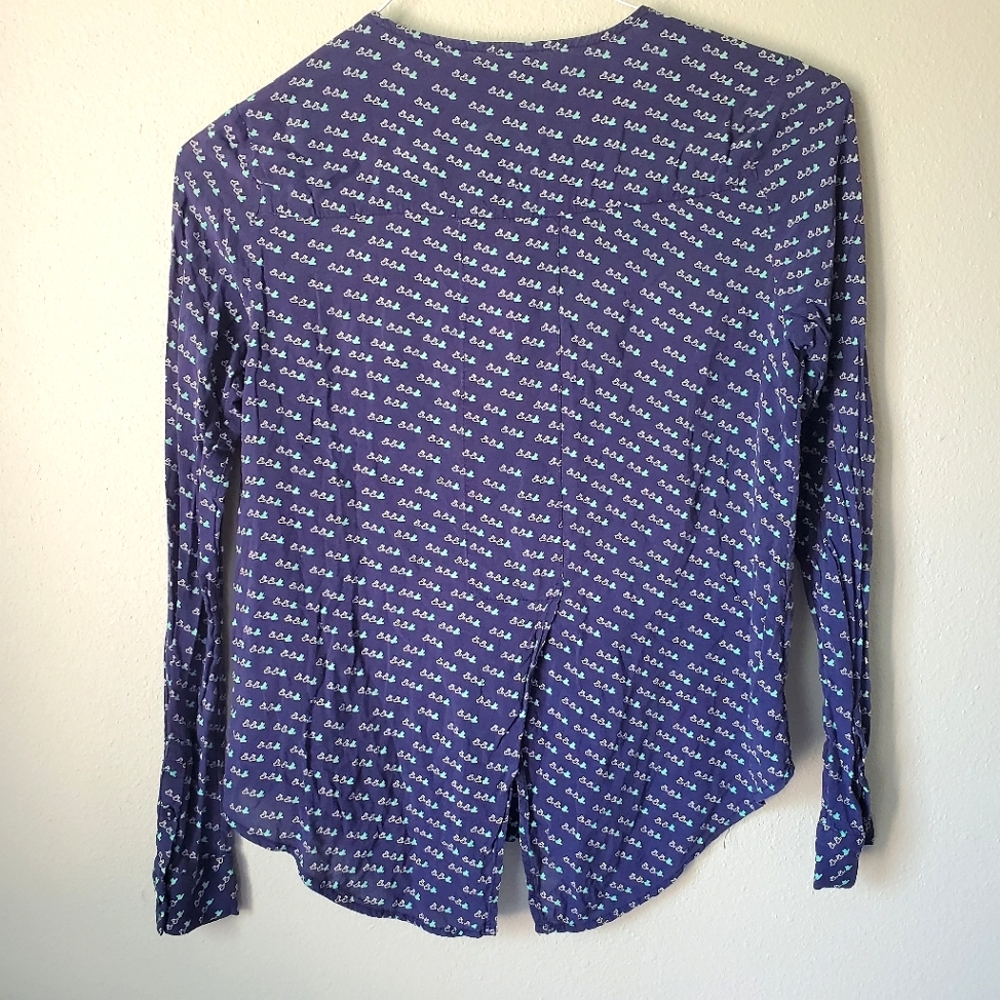 Anthropologie Split Back Button Down In Bird Print - image 3